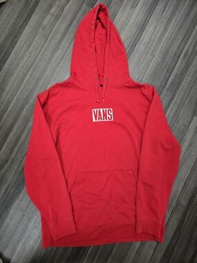 Vans Men's XXL Red Pullover Hoodie - Classic Box Logo